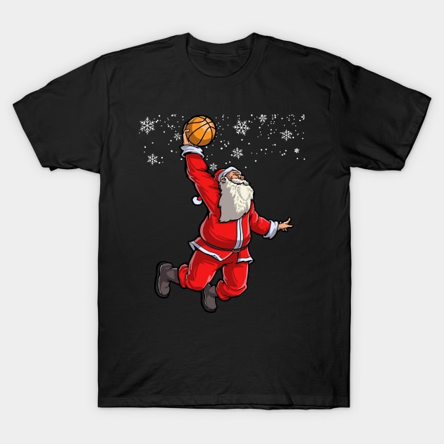 Basketball Christmas Santa T-Shirt by DARSHIRTS